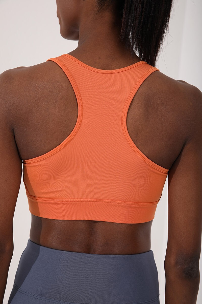 Women's Sports Bustier with Back Detailed Slim Fit U-Neck