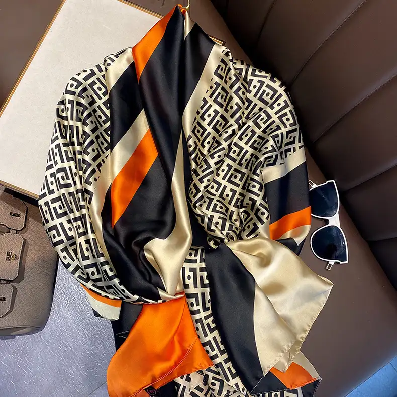 Women Soft Long Silk Scarf