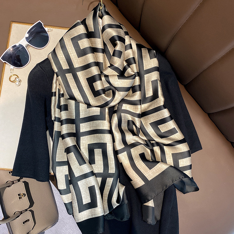 Women Soft Long Silk Scarf