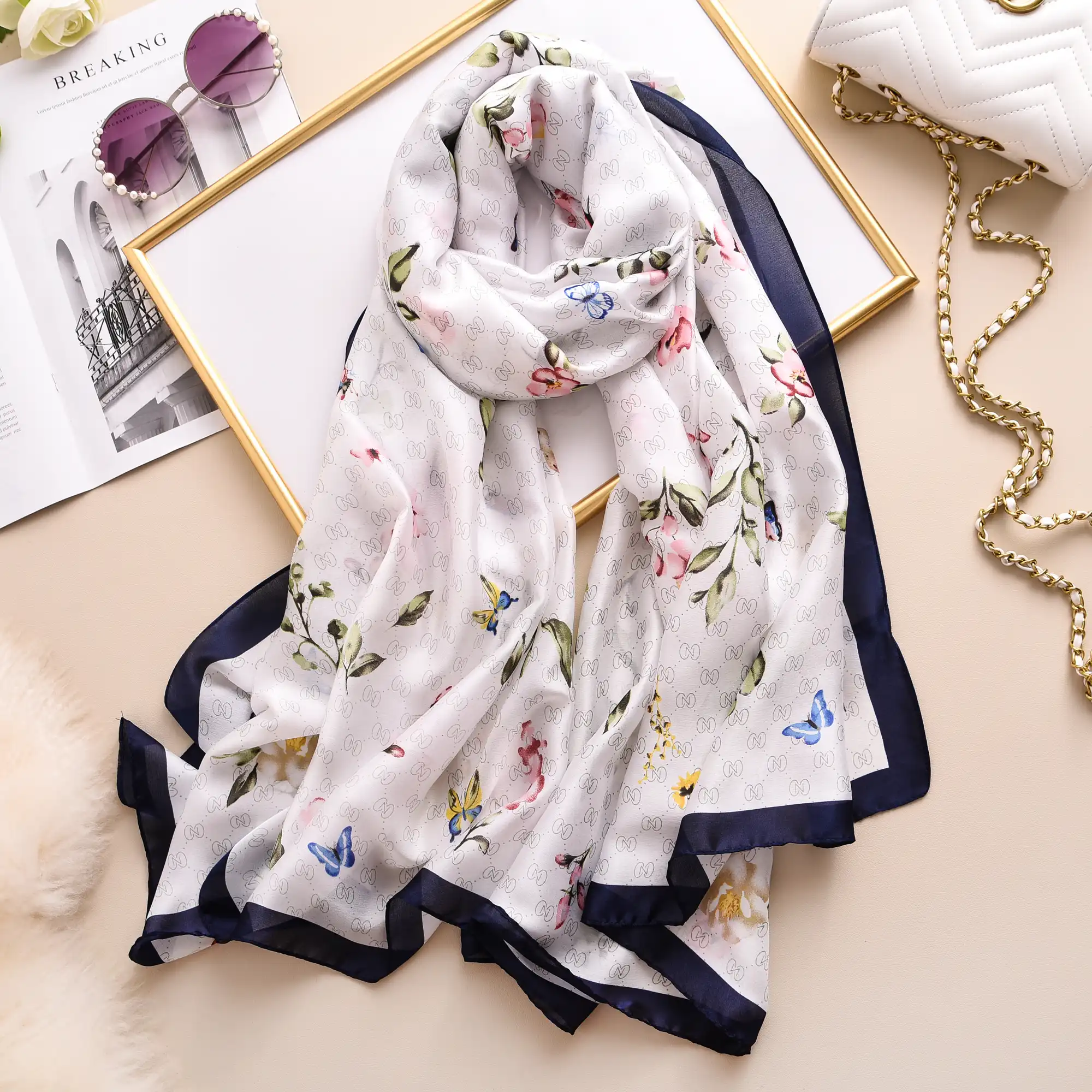 Woman Soft Long Silk Scarf