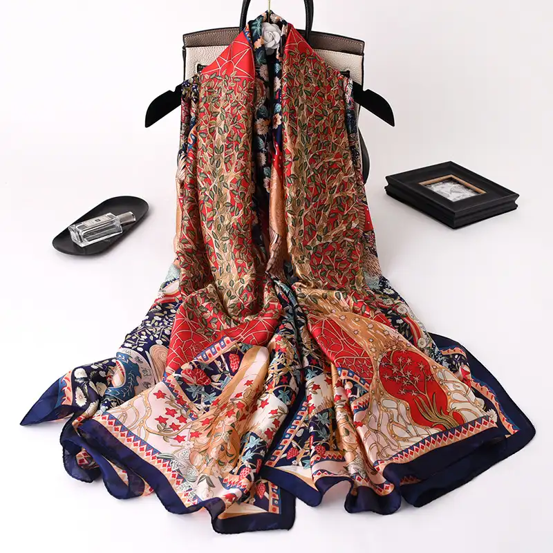Women Soft Long Silk Scarf