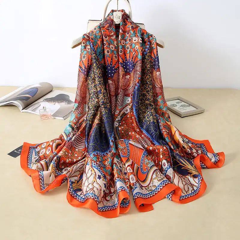 Women Soft Long Silk Scarf