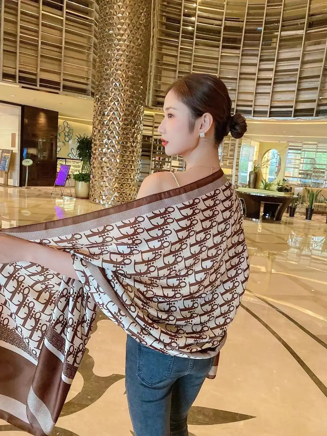 Women Soft Long Silk Scarf