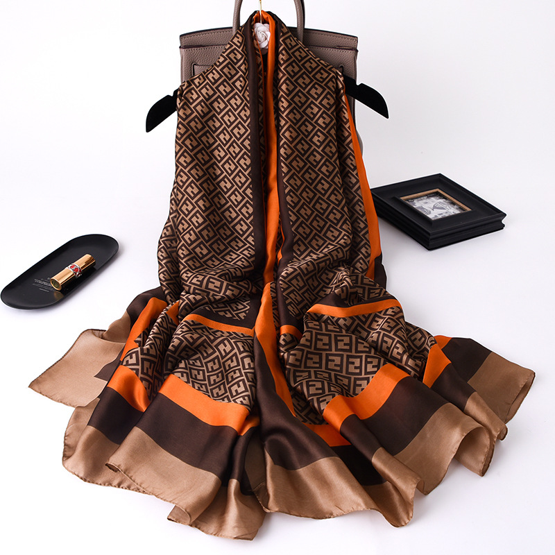 Women Soft Long Silk Scarf