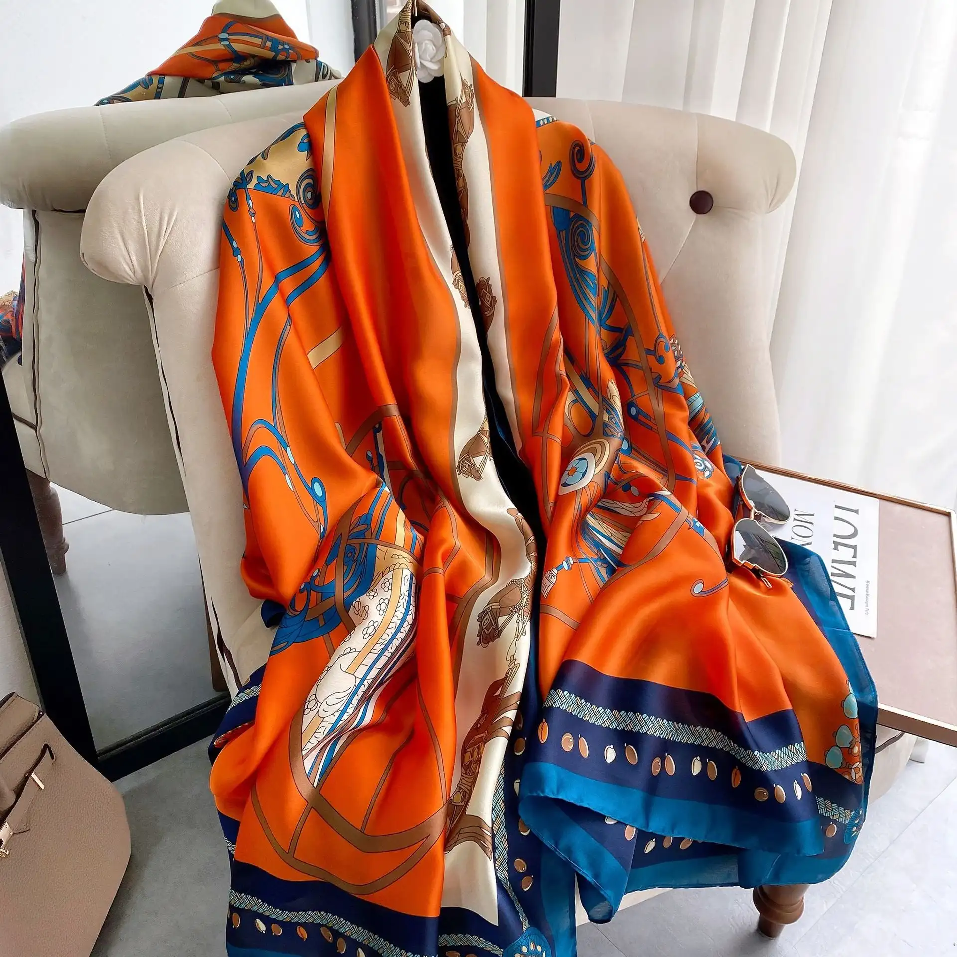 Woman Soft Long Silk Scarf
