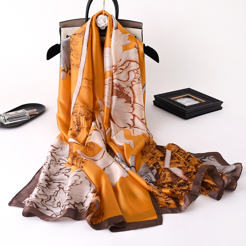 Women Soft Long Silk Scarf