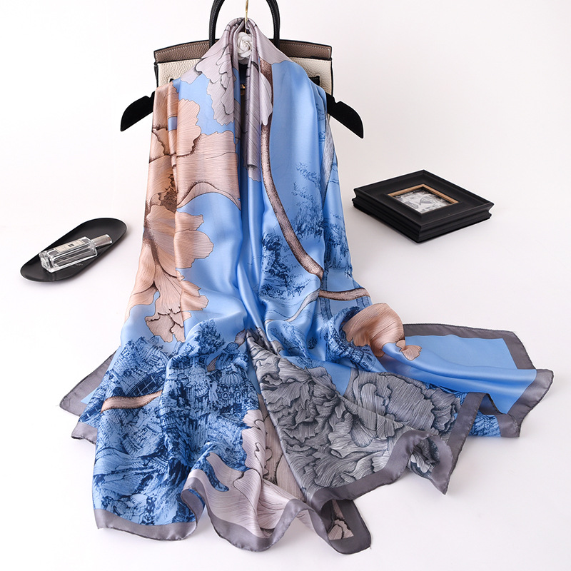 Women Soft Long Silk Scarf