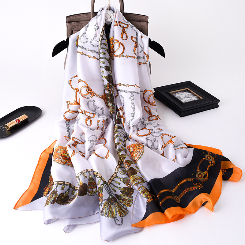 Women Soft Long Silk Scarf