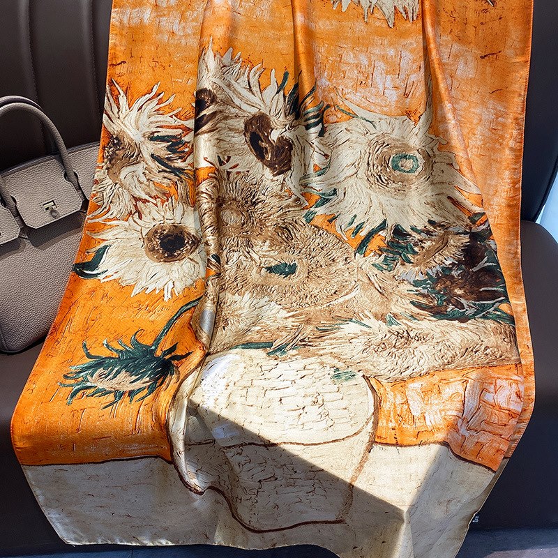 Women Soft Long Silk Scarf
