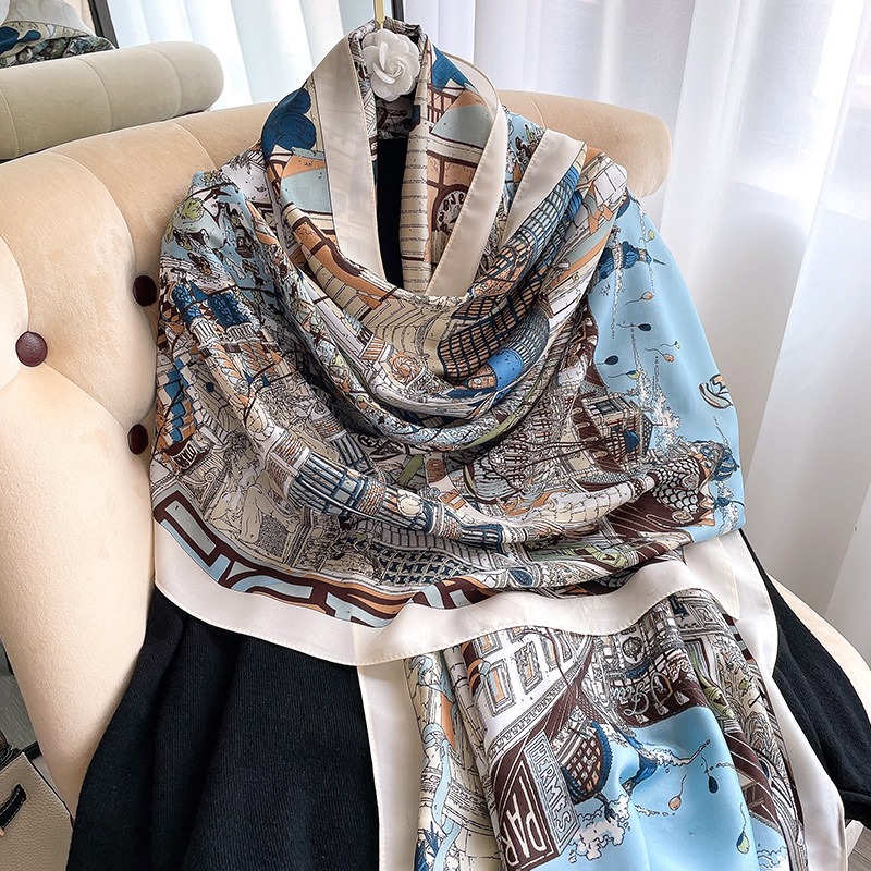 Woman Soft Long Silk Scarf