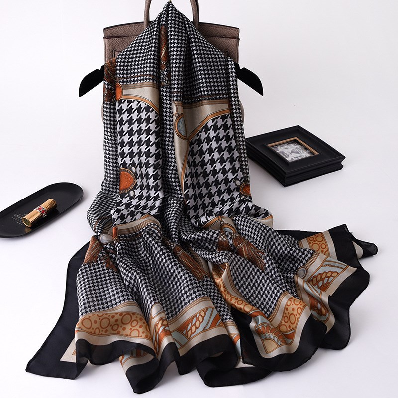 Women Soft Long Silk Scarf