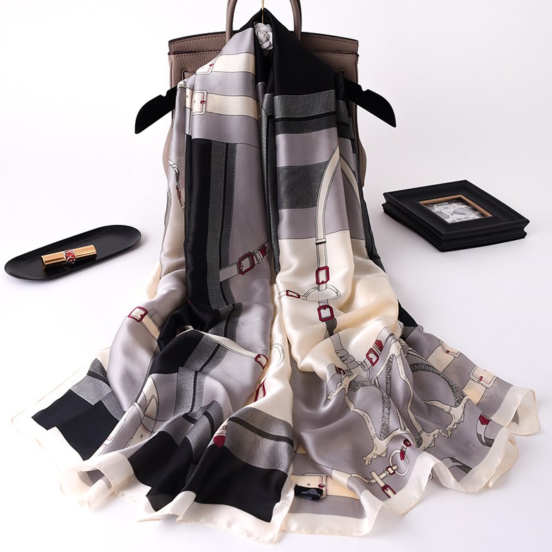Women Soft Long Silk Scarf