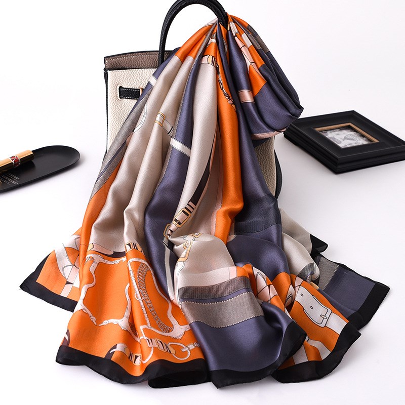 Women Soft Long Silk Scarf