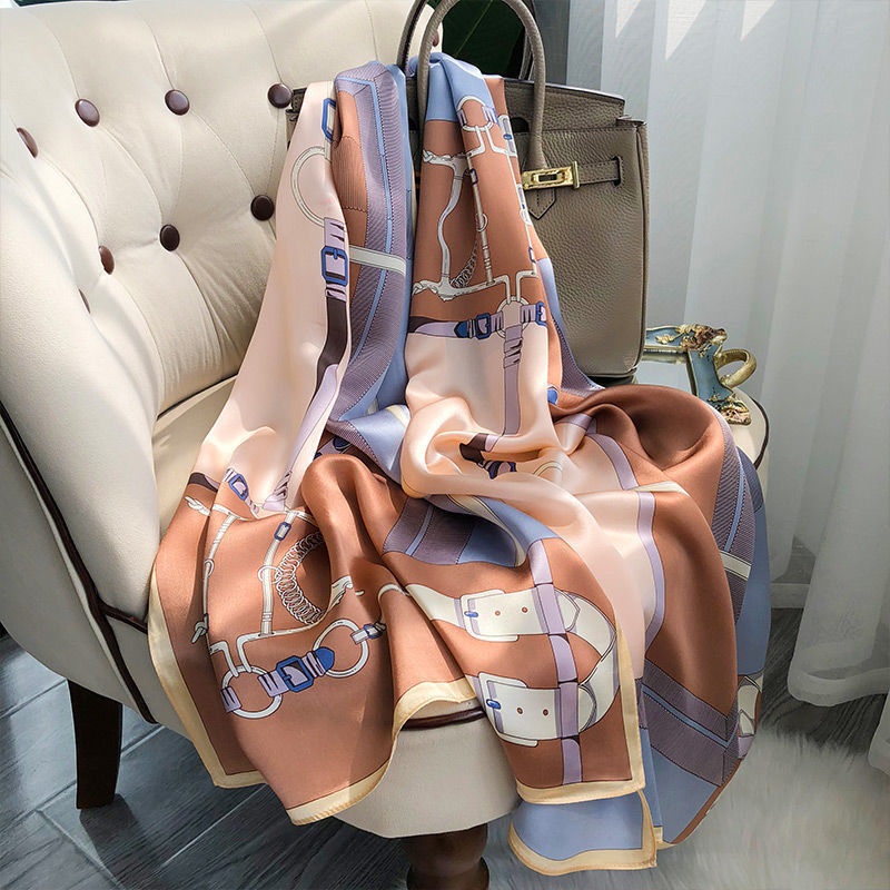 Women Soft Long Silk Scarf