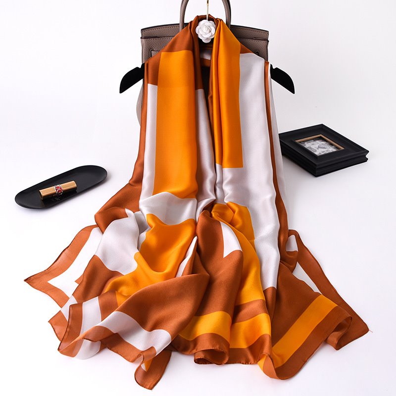 Women Soft Long Silk Scarf
