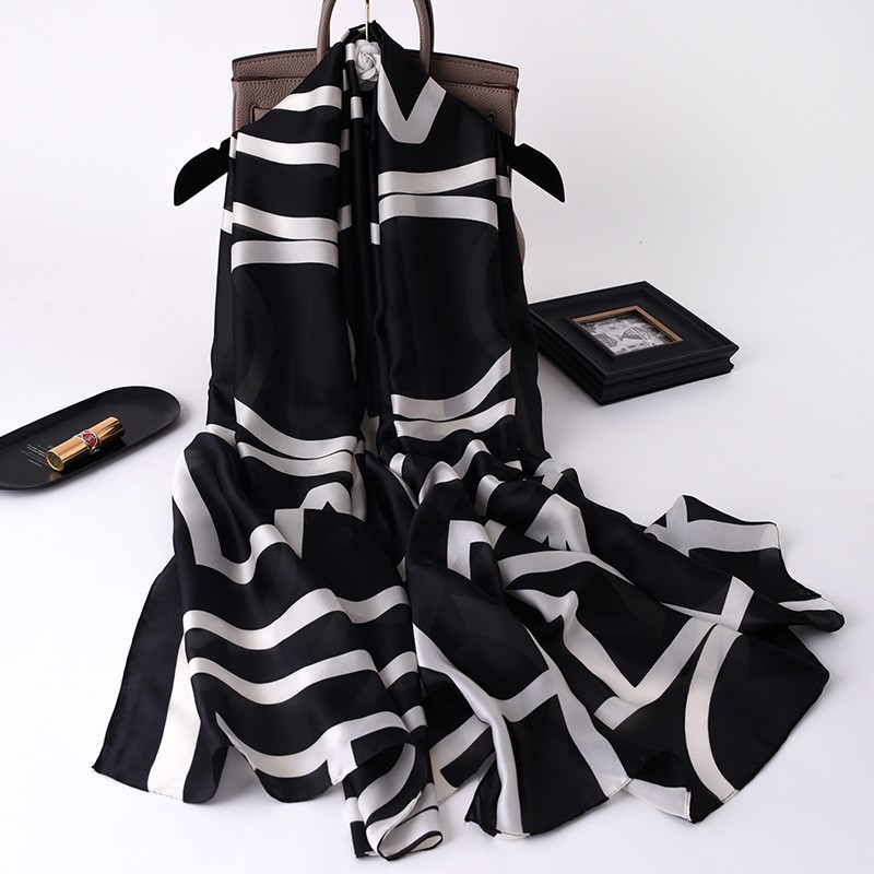Women Soft Long Silk Scarf