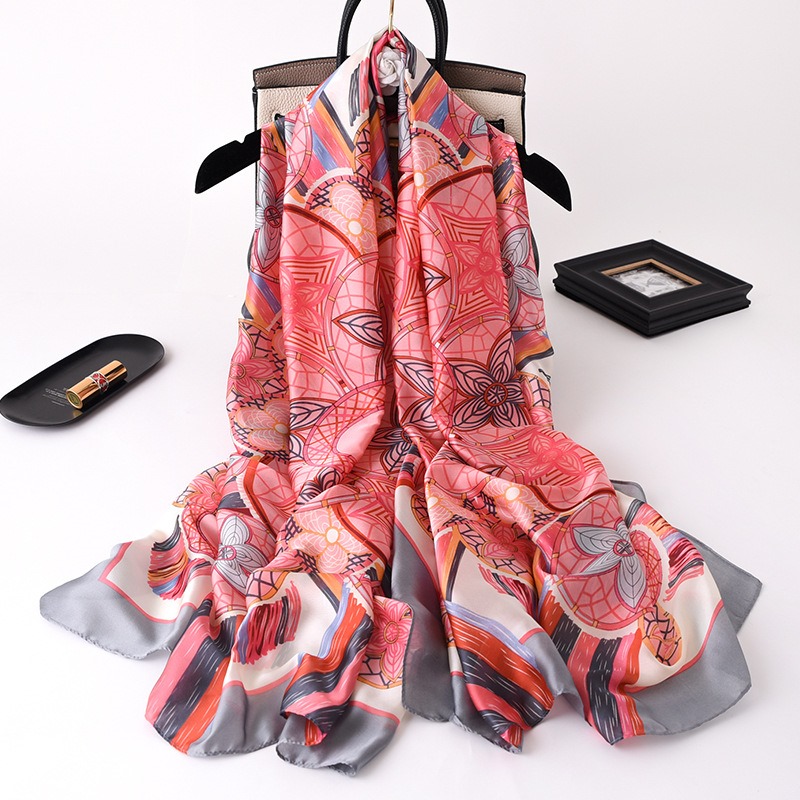 Women Soft Long Silk Scarf