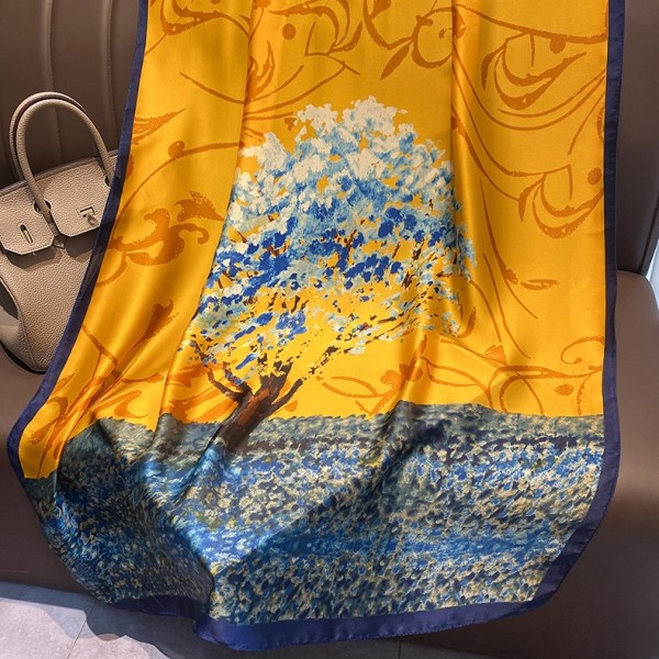 Women Soft Long Silk Scarf