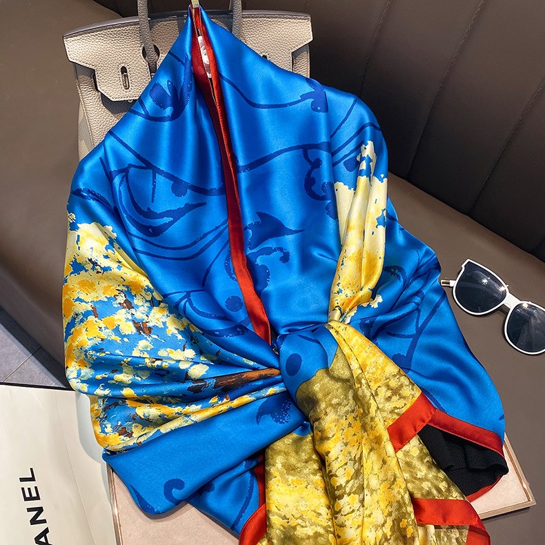 Women Soft Long Silk Scarf
