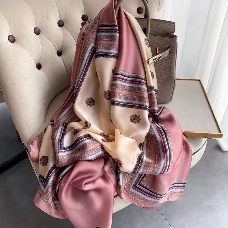 Women Soft Long Silk Scarf