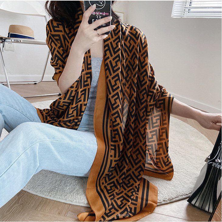 Women Soft Long Silk Scarf