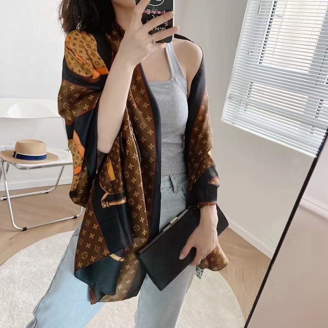 Women Soft Long Silk Scarf