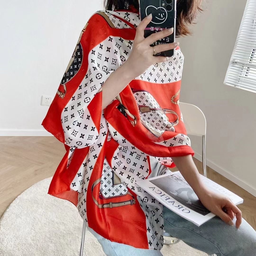 Women Soft Long Silk Scarf