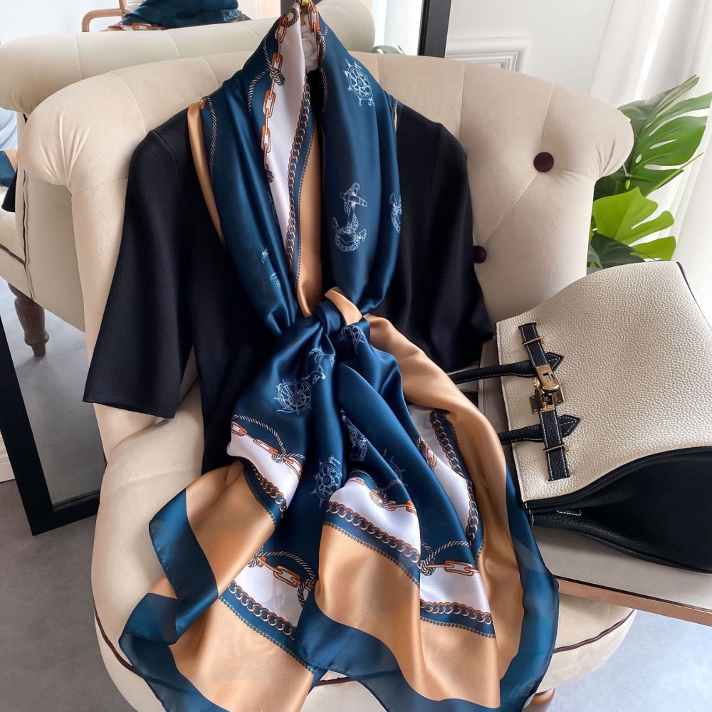 Women Soft Long Silk Scarf