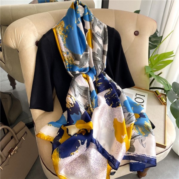 Women Soft Long Silk Scarf