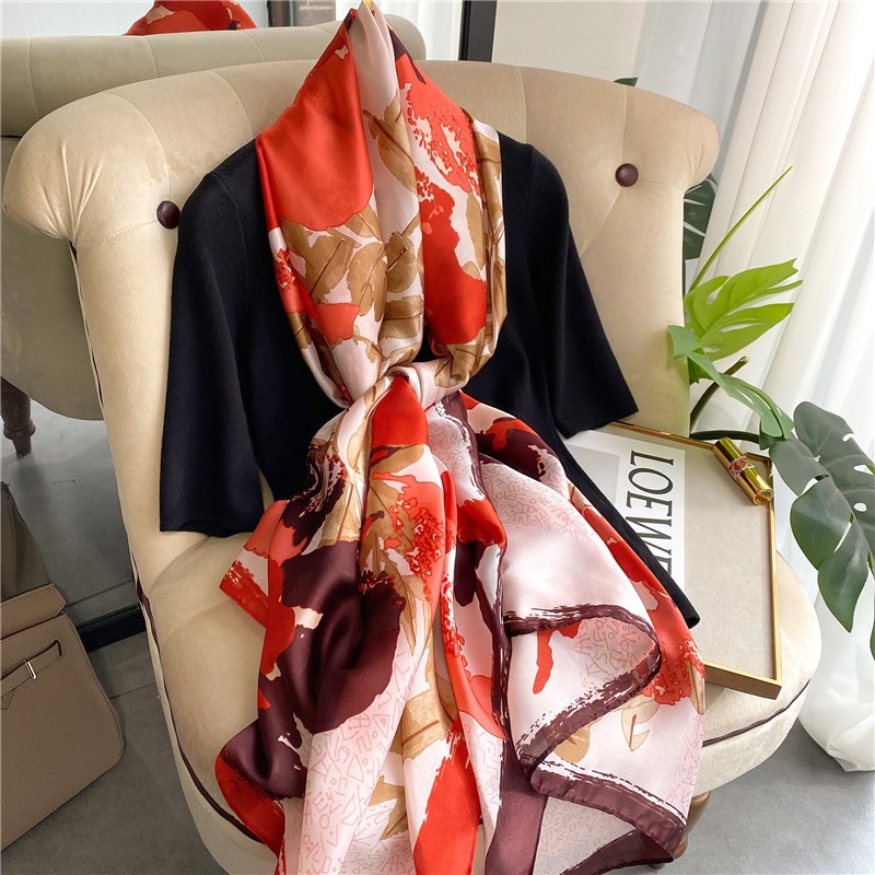 Women Soft Long Silk Scarf