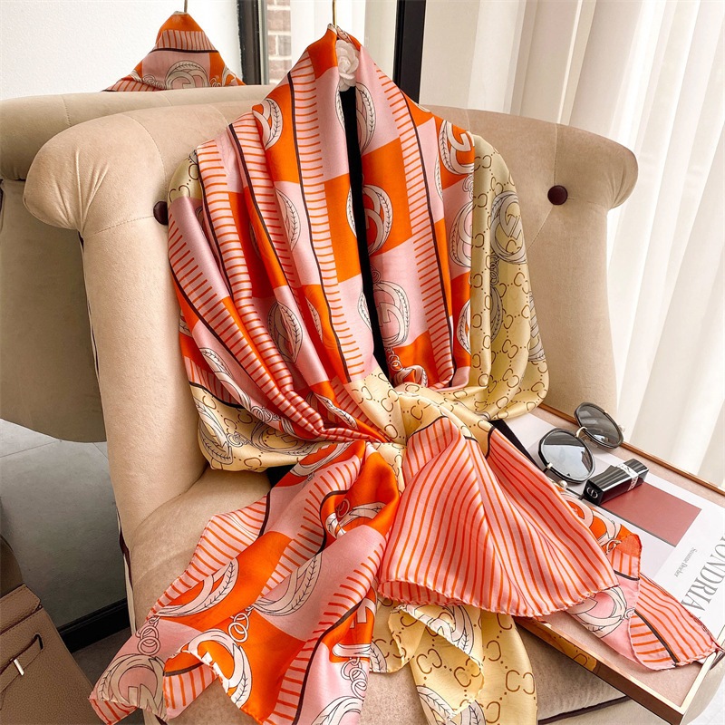 Women Soft Long Silk Scarf