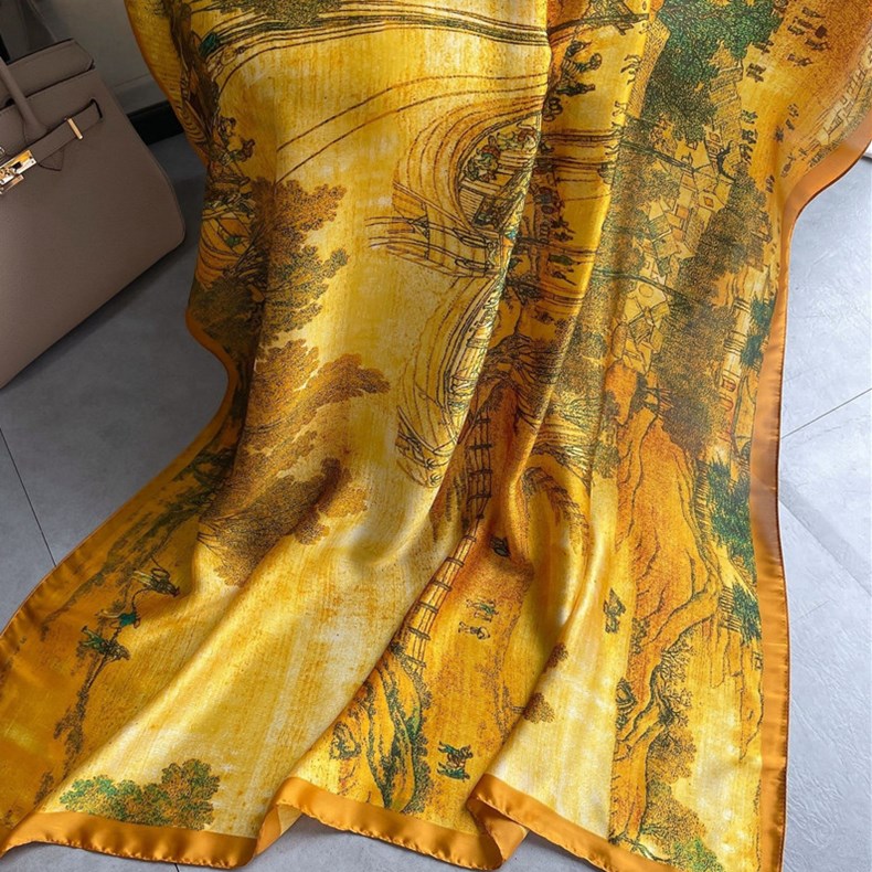 Women Soft Long Silk Scarf