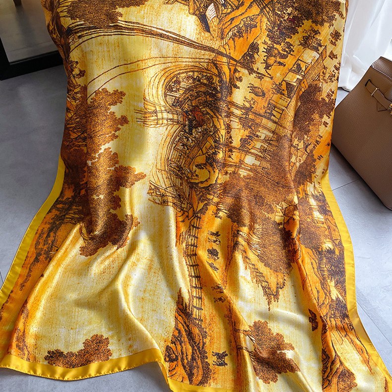 Women Soft Long Silk Scarf
