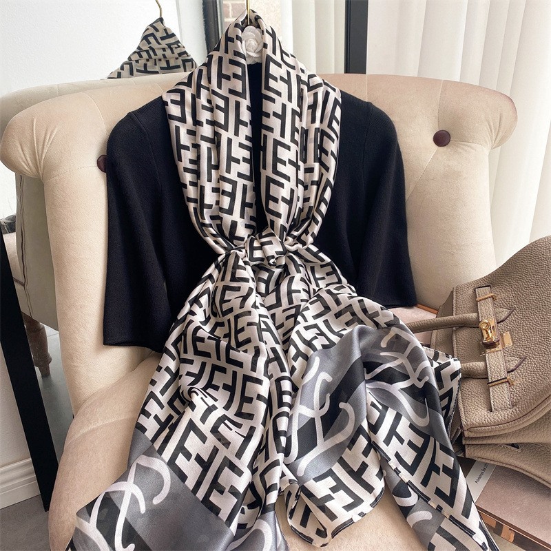 Women Soft Long Silk Scarf