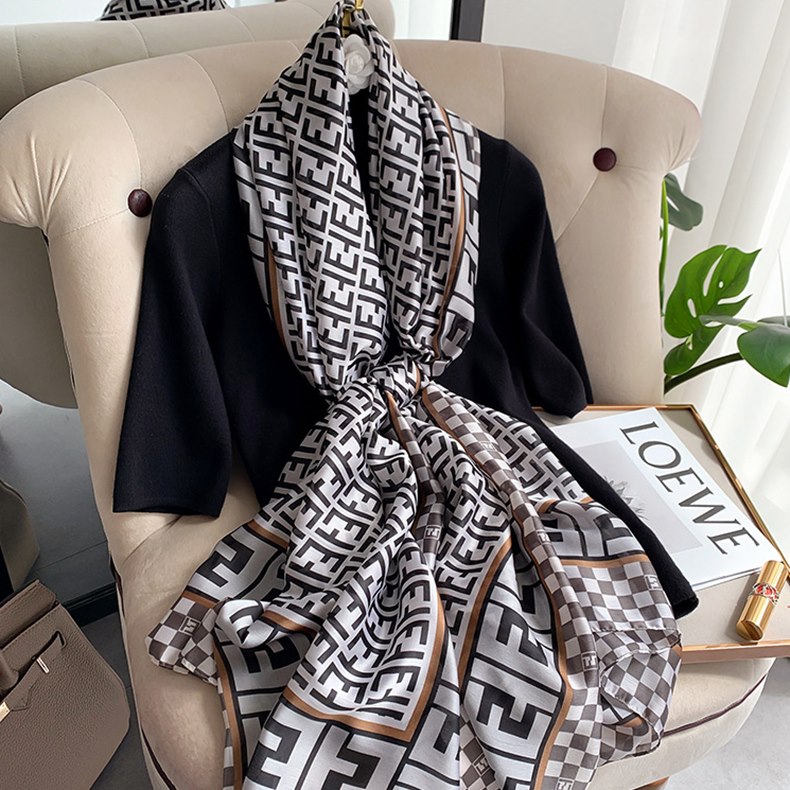 Women Soft Long Silk Scarf