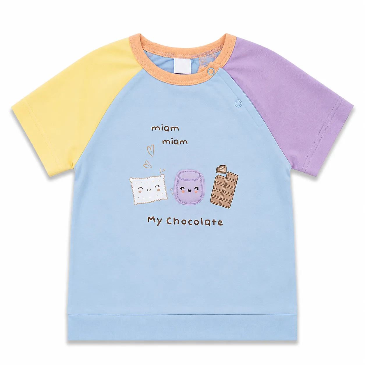 Tuffy Kids T-Shirt - My Chocolate Cartoon Print - Short Sleeve Cotton Tee color option