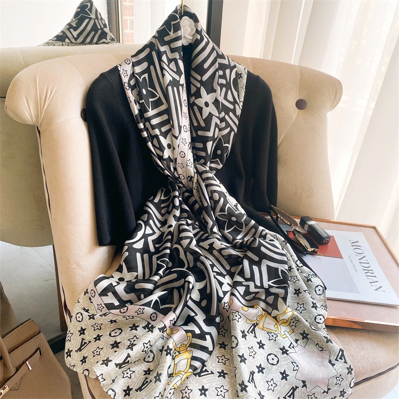 Women Soft Long Silk Scarf