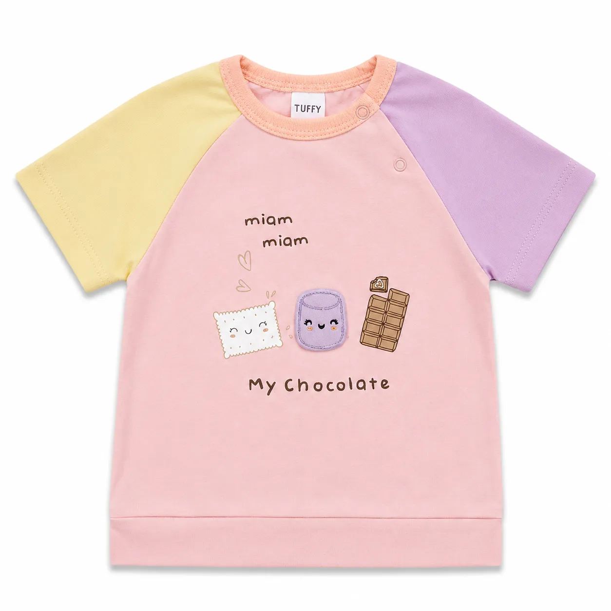 Tuffy Kids T-Shirt - My Chocolate Cartoon Print - Short Sleeve Cotton Tee image 1