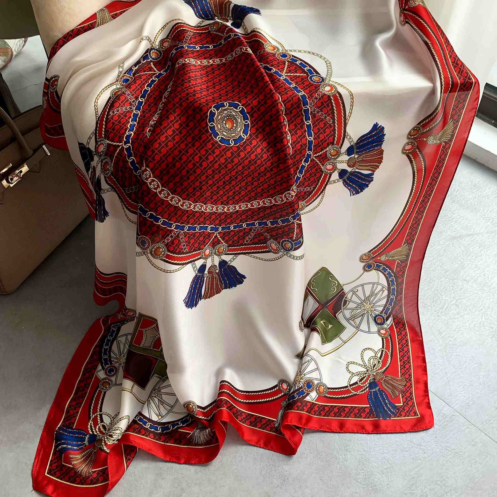 Women Soft Long Silk Scarf