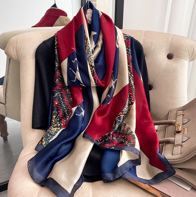 Women Soft Long Silk Scarf
