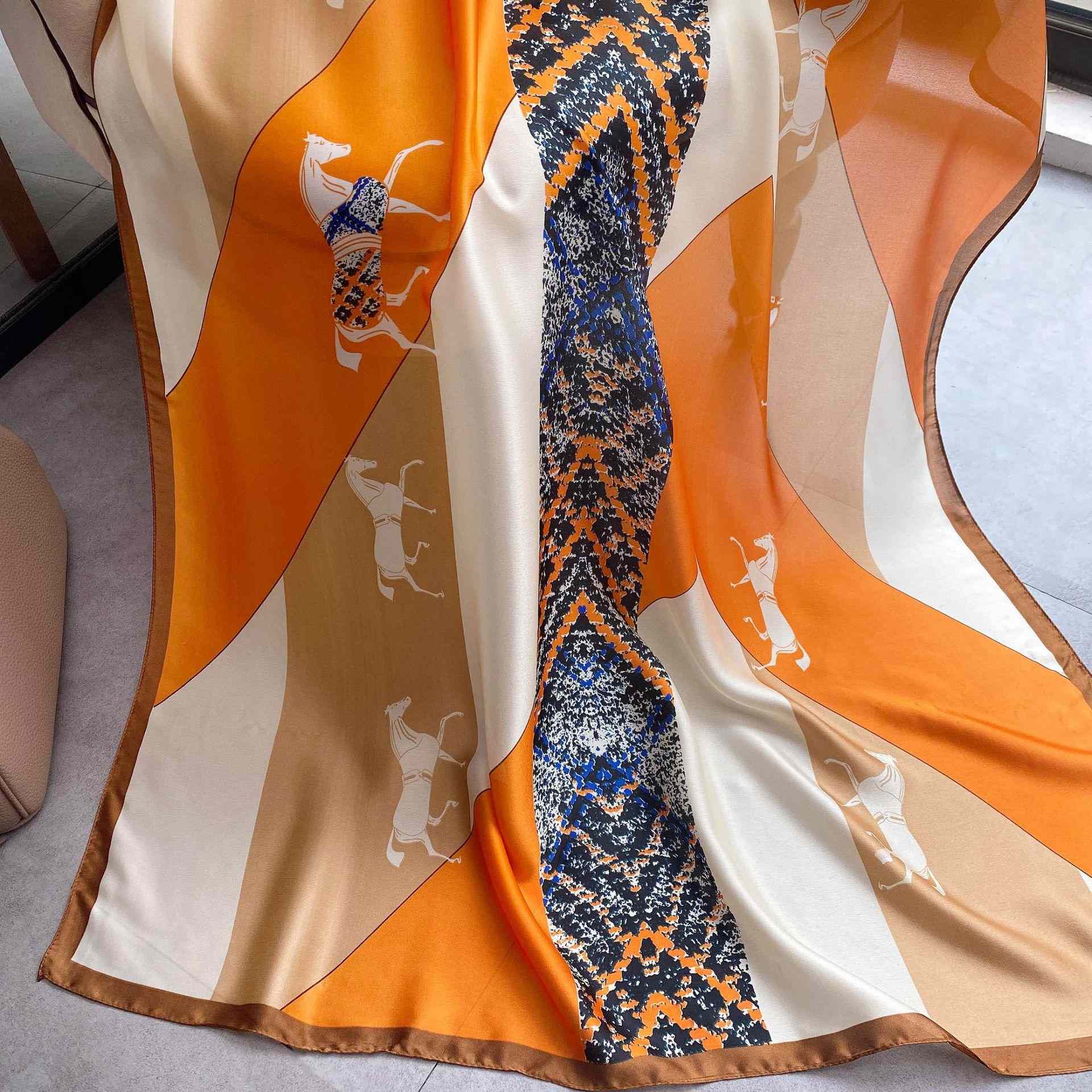 Women Soft Long Silk Scarf