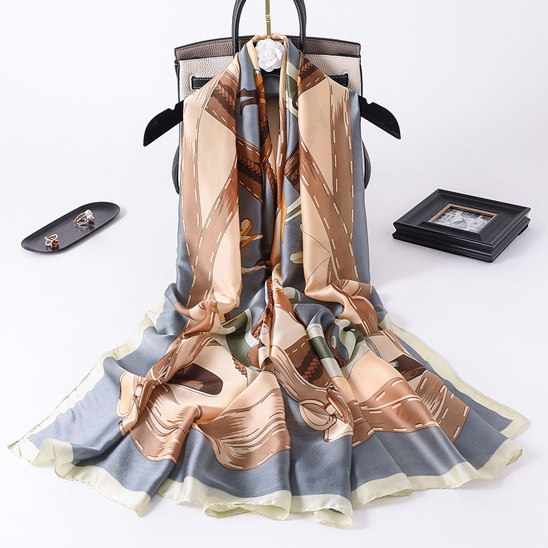 Women Soft Long Silk Scarf
