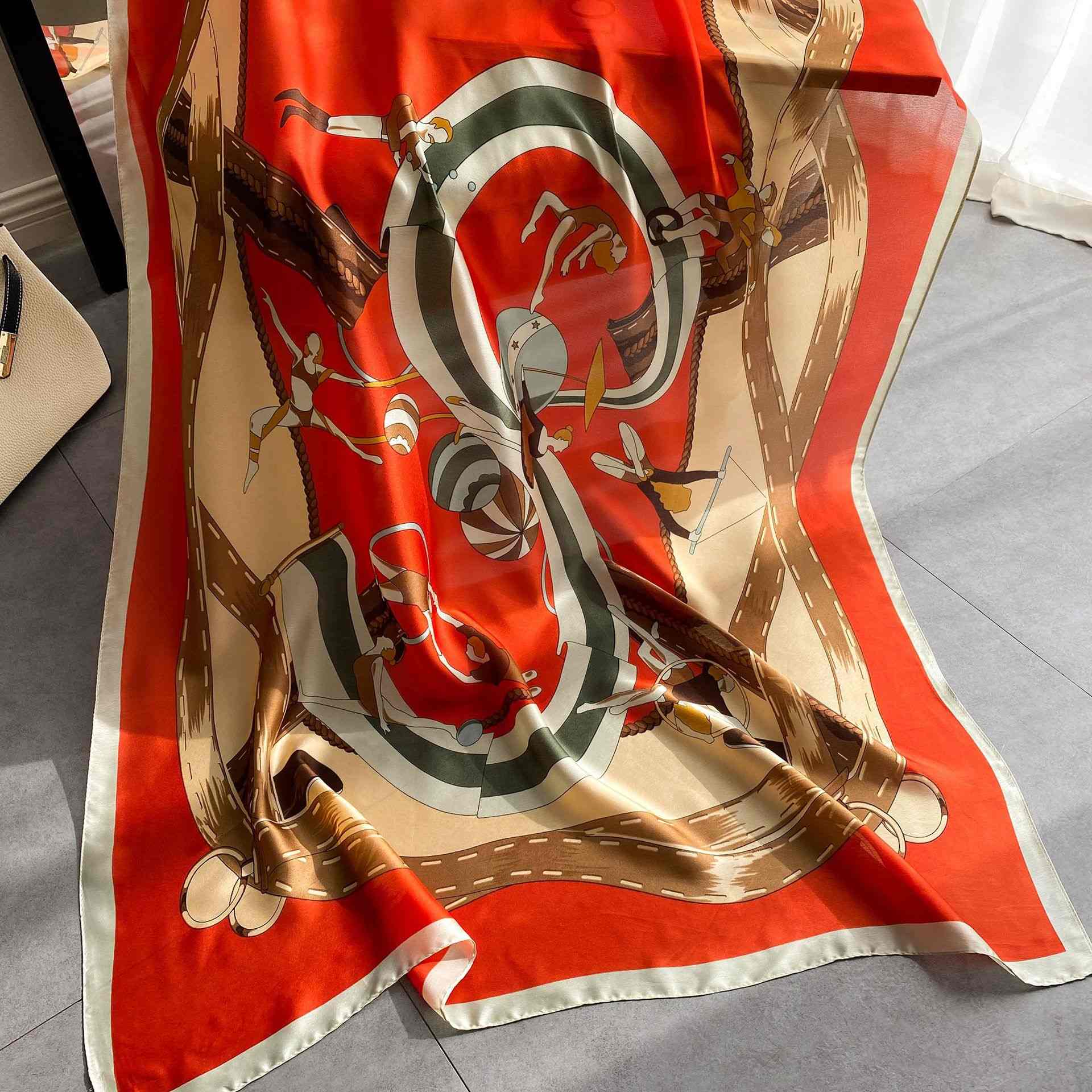 Women Soft Long Silk Scarf