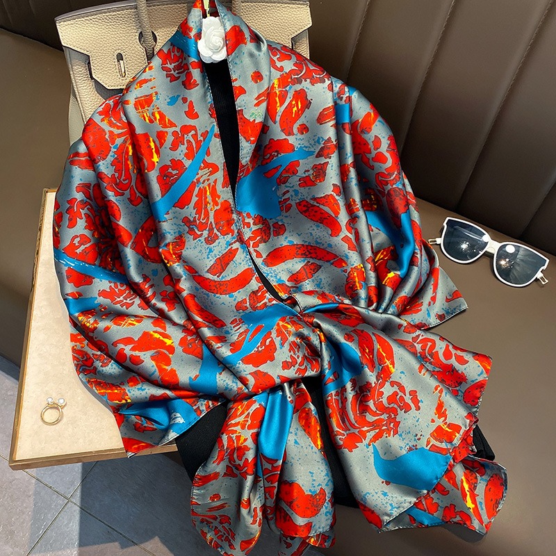 Women Soft Long Silk Scarf