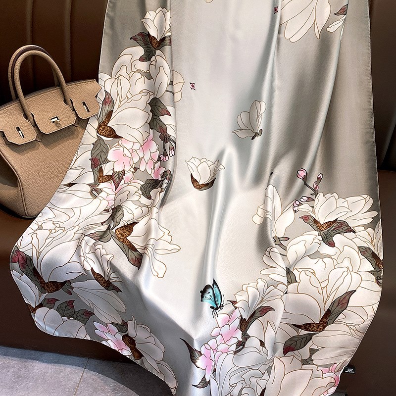 Women Soft Long Silk Scarf