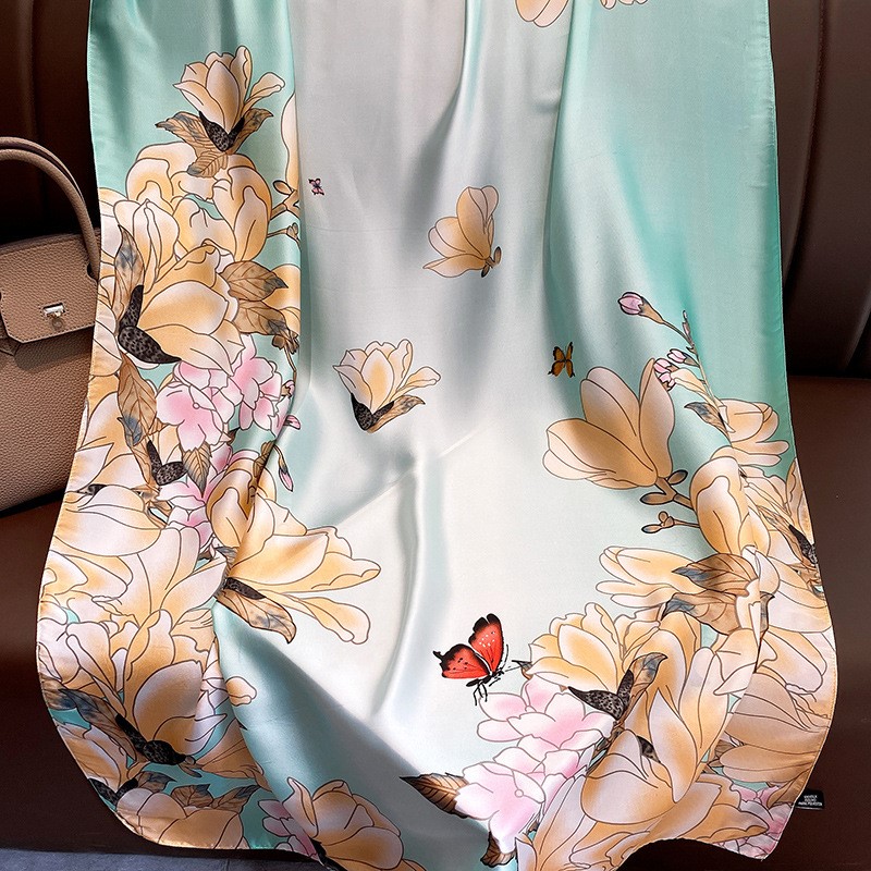 Women Soft Long Silk Scarf