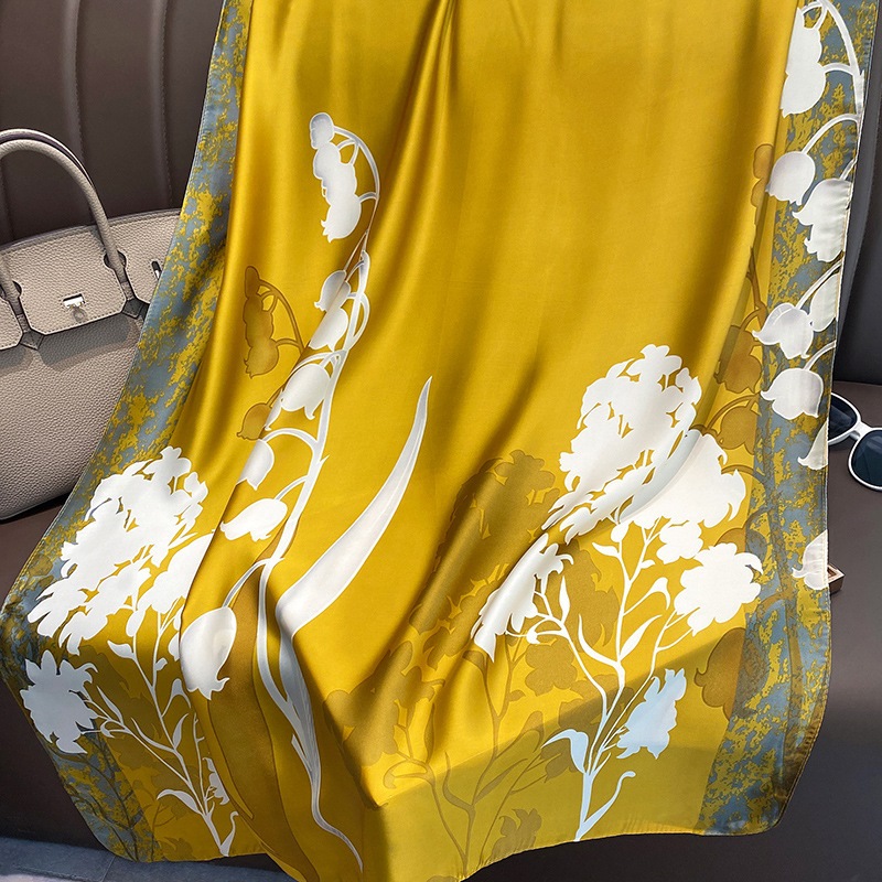 Women Soft Long Silk Scarf