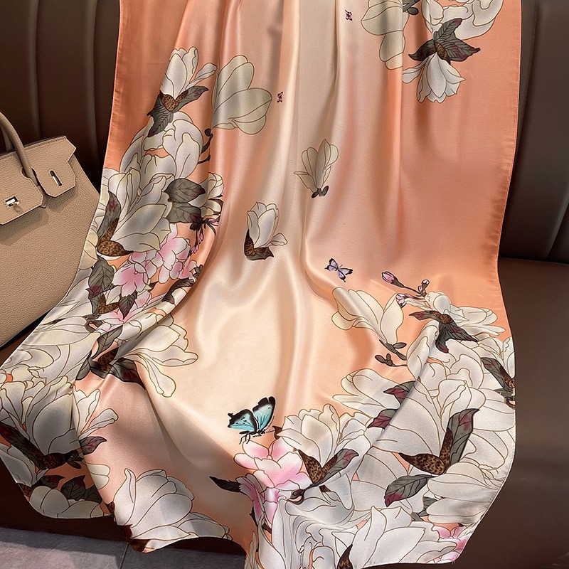 Women Soft Long Silk Scarf