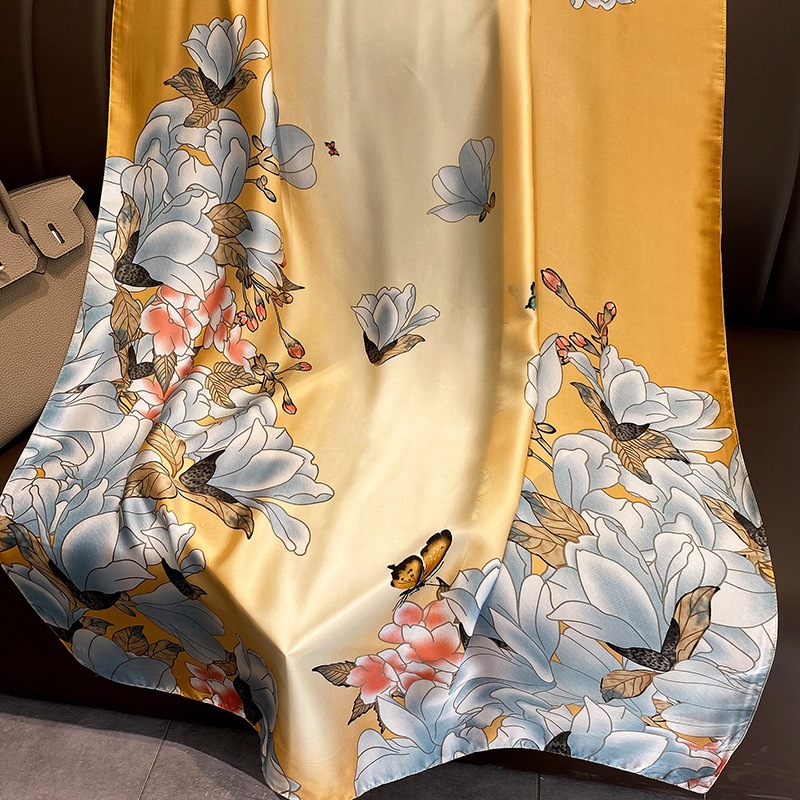 Women Soft Long Silk Scarf