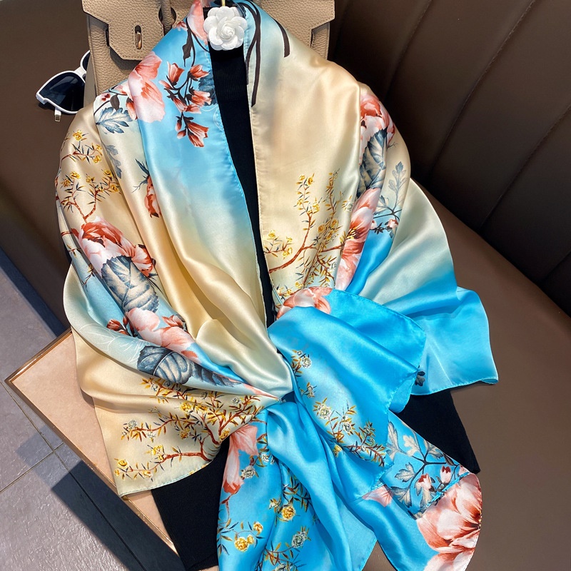 Women Soft Long Silk Scarf